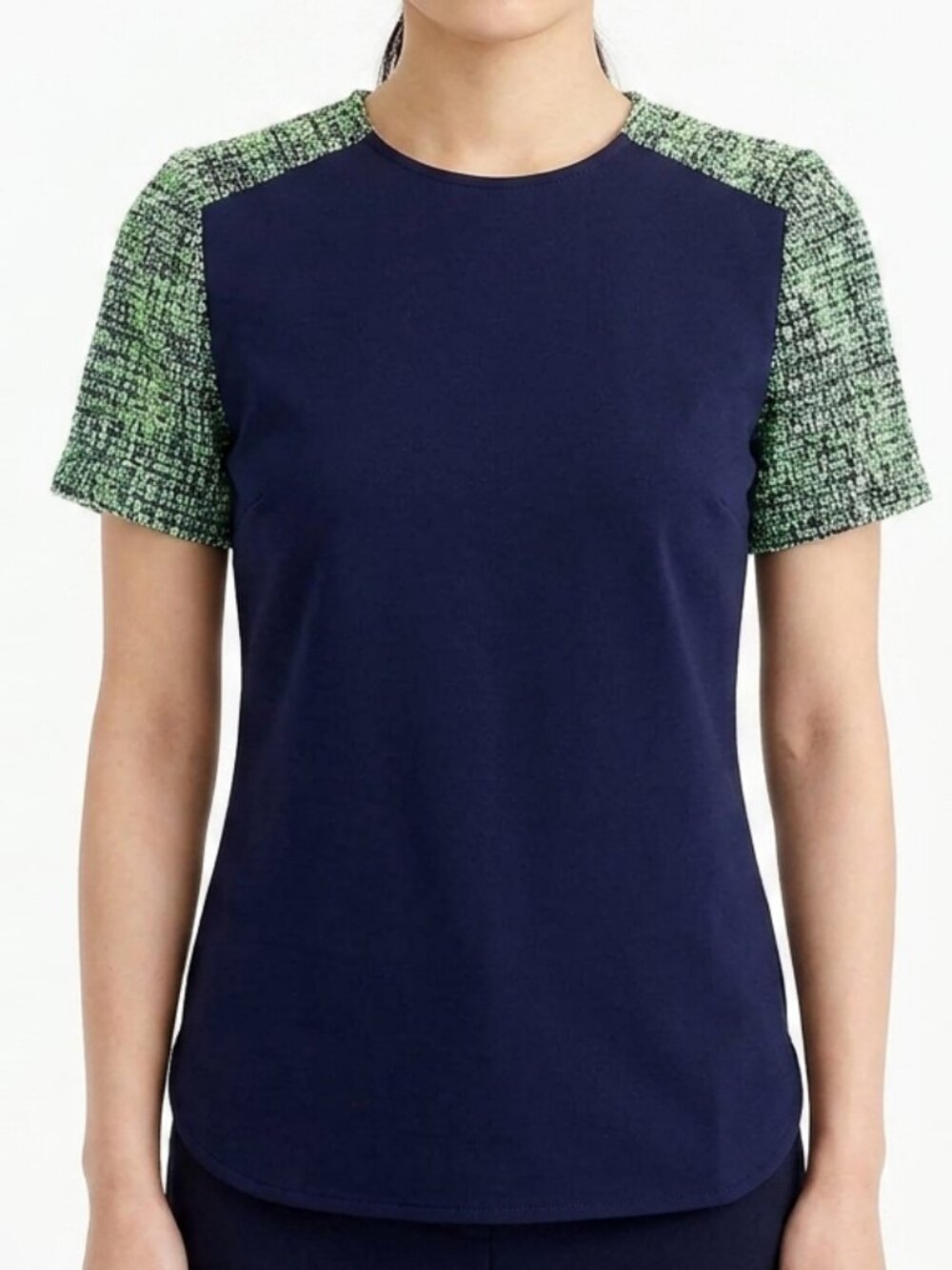 J. Crew Boucle & Jersey ColourBlock Top- Sz. XS
